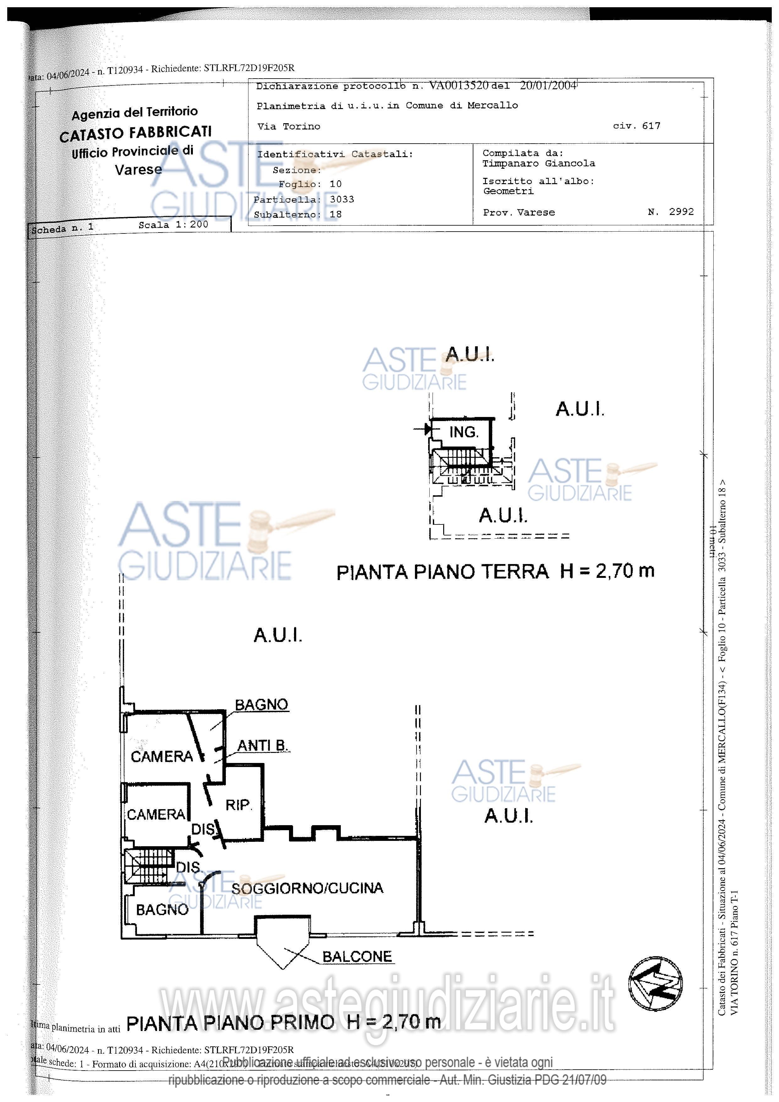 Planimetria del bene