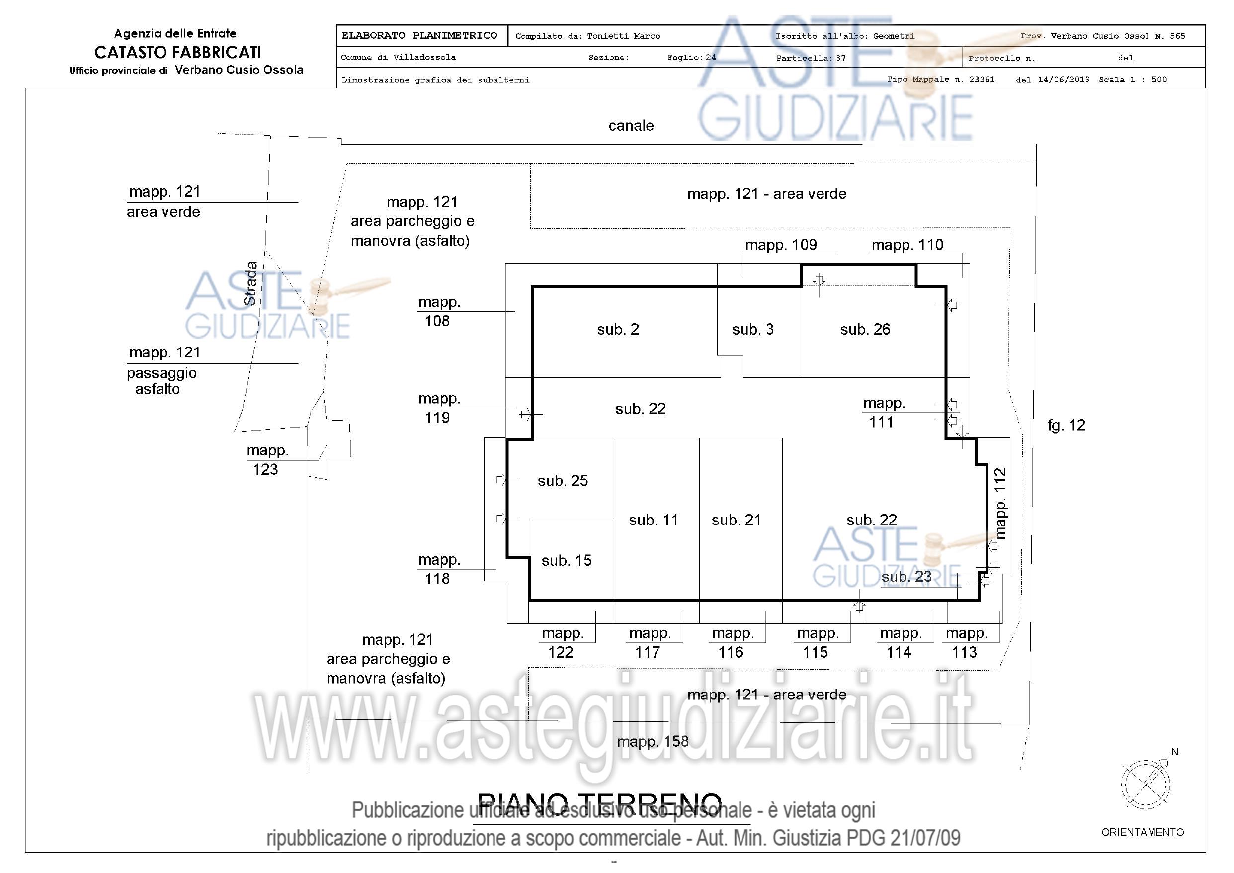 Planimetria del bene