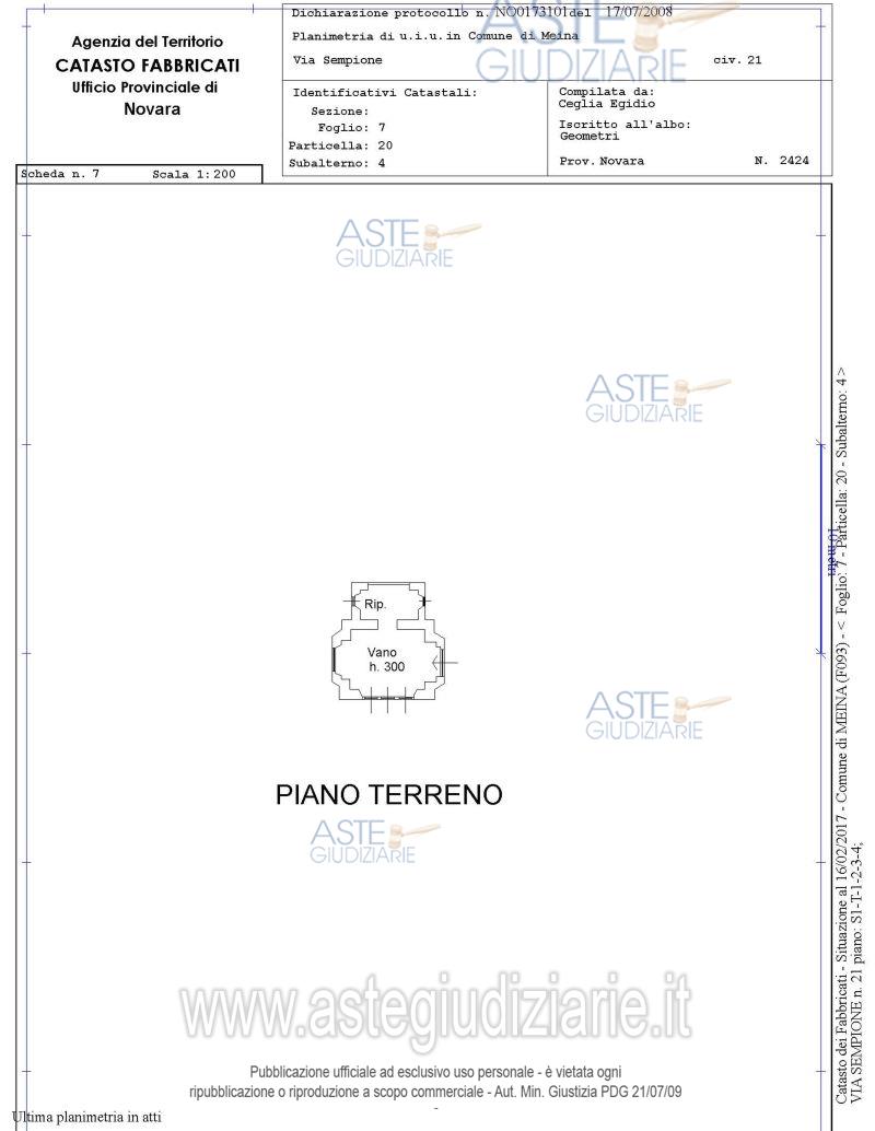 Planimetria del bene