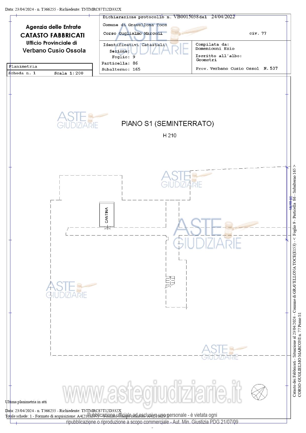 Planimetria del bene