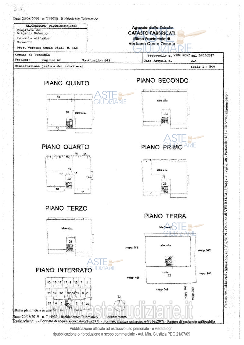 Planimetria del bene