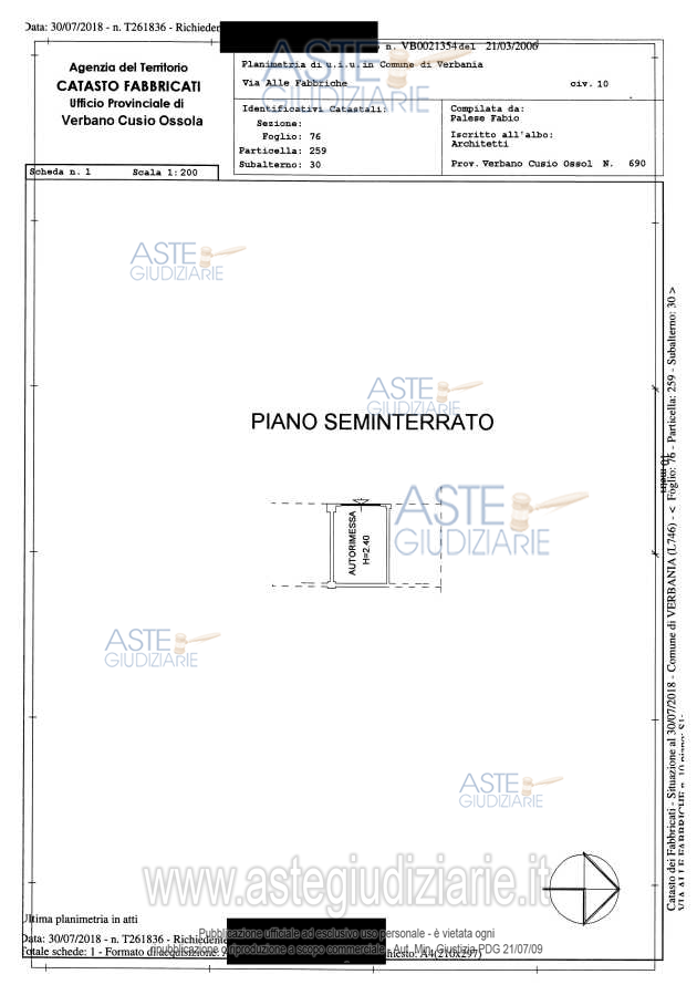 Planimetria del bene