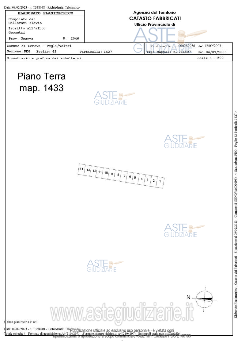 Planimetria del bene