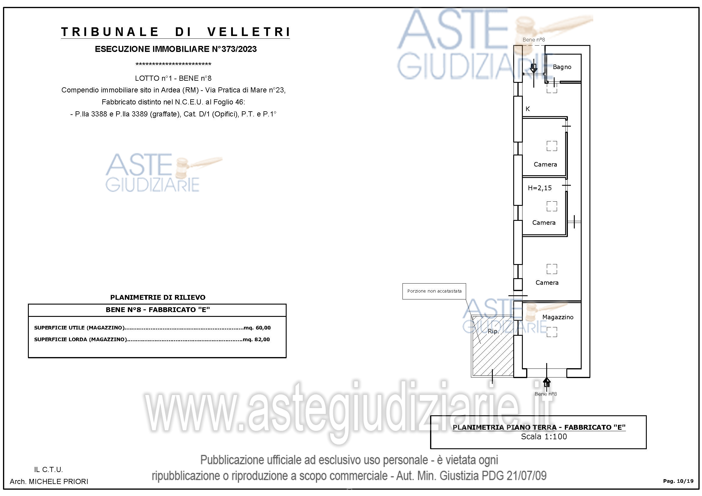 Planimetria del bene