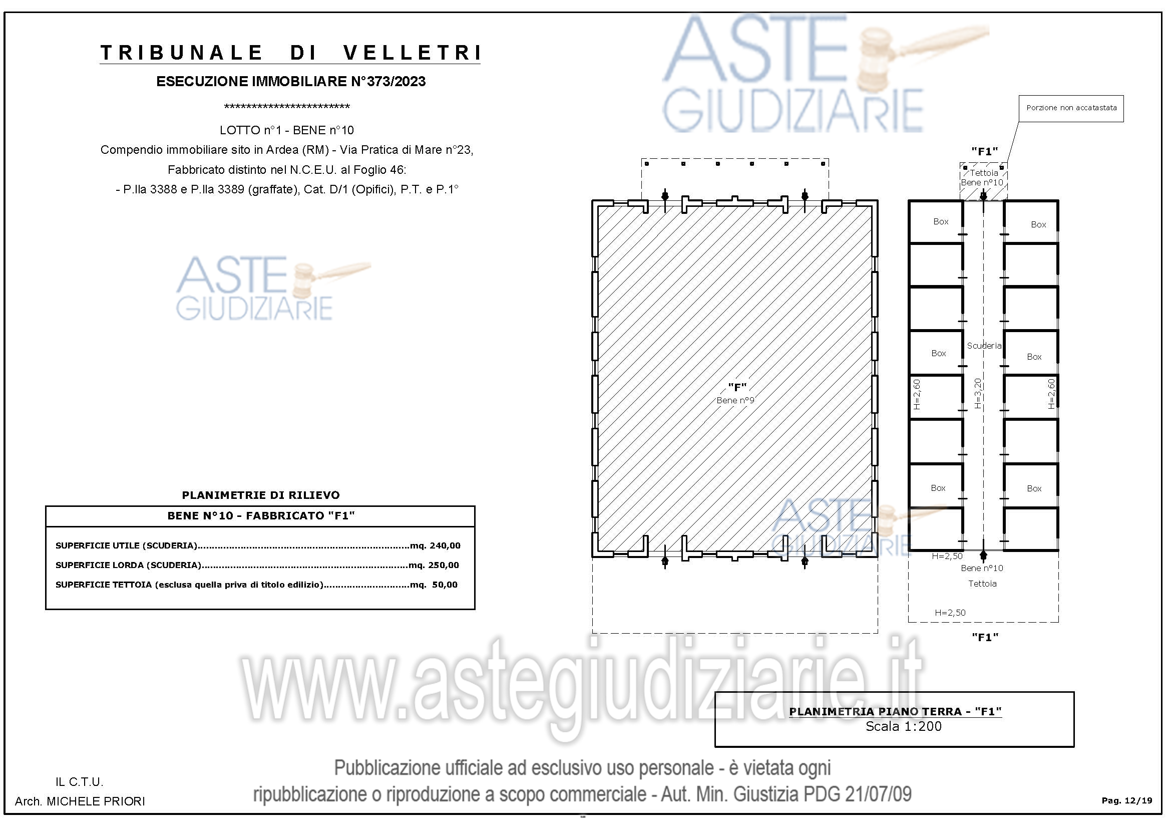 Planimetria del bene