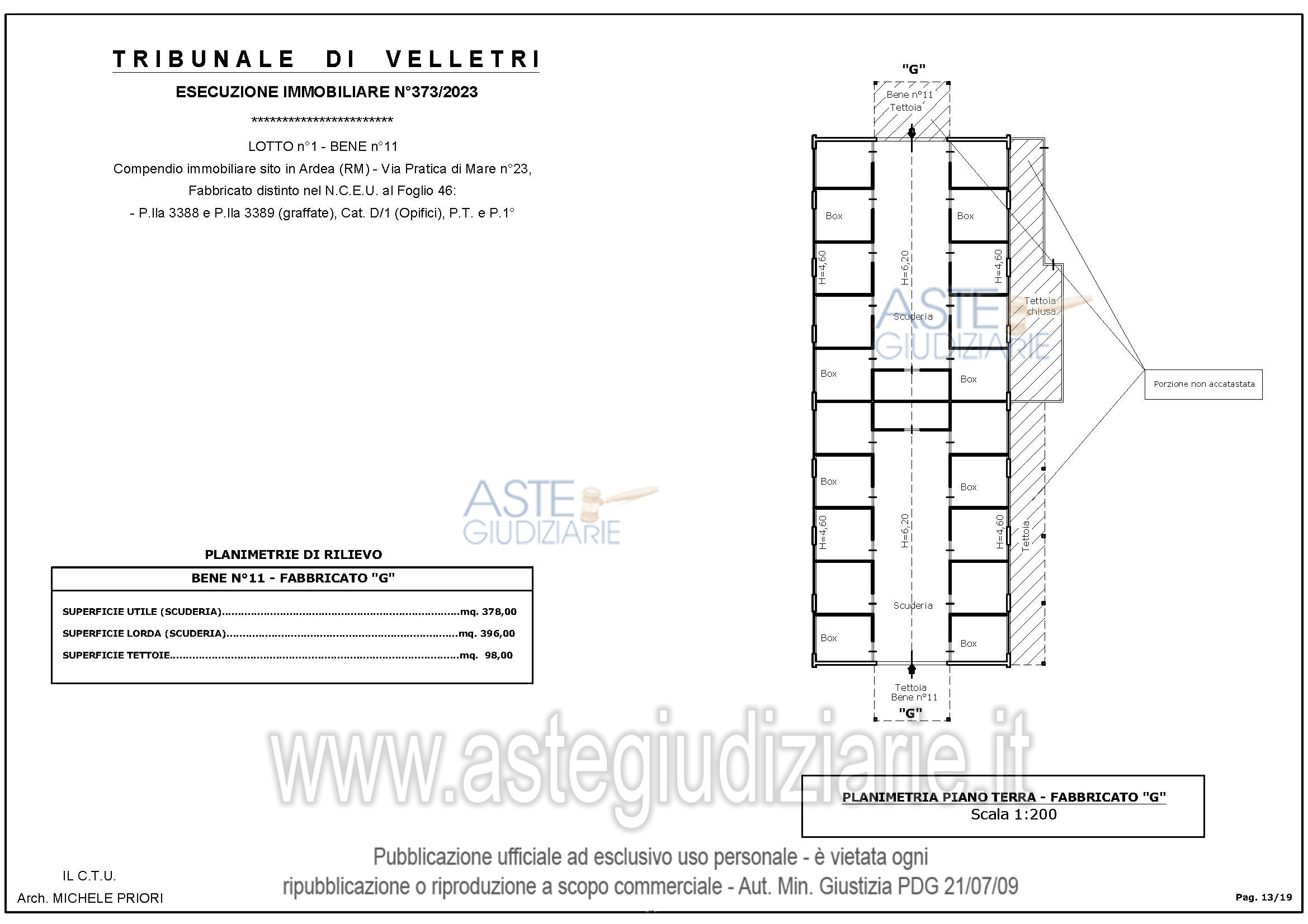 Planimetria del bene