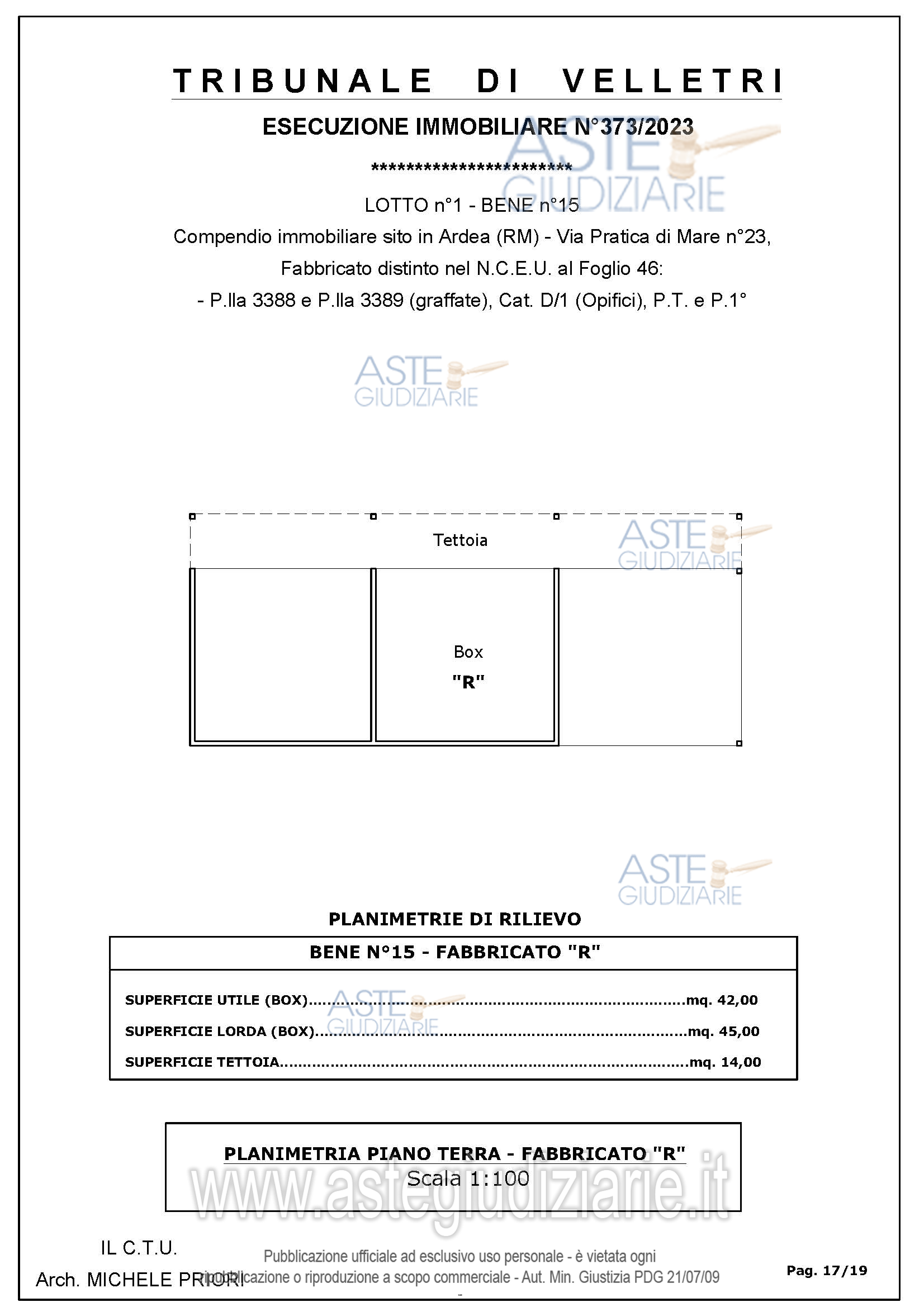 Planimetria del bene