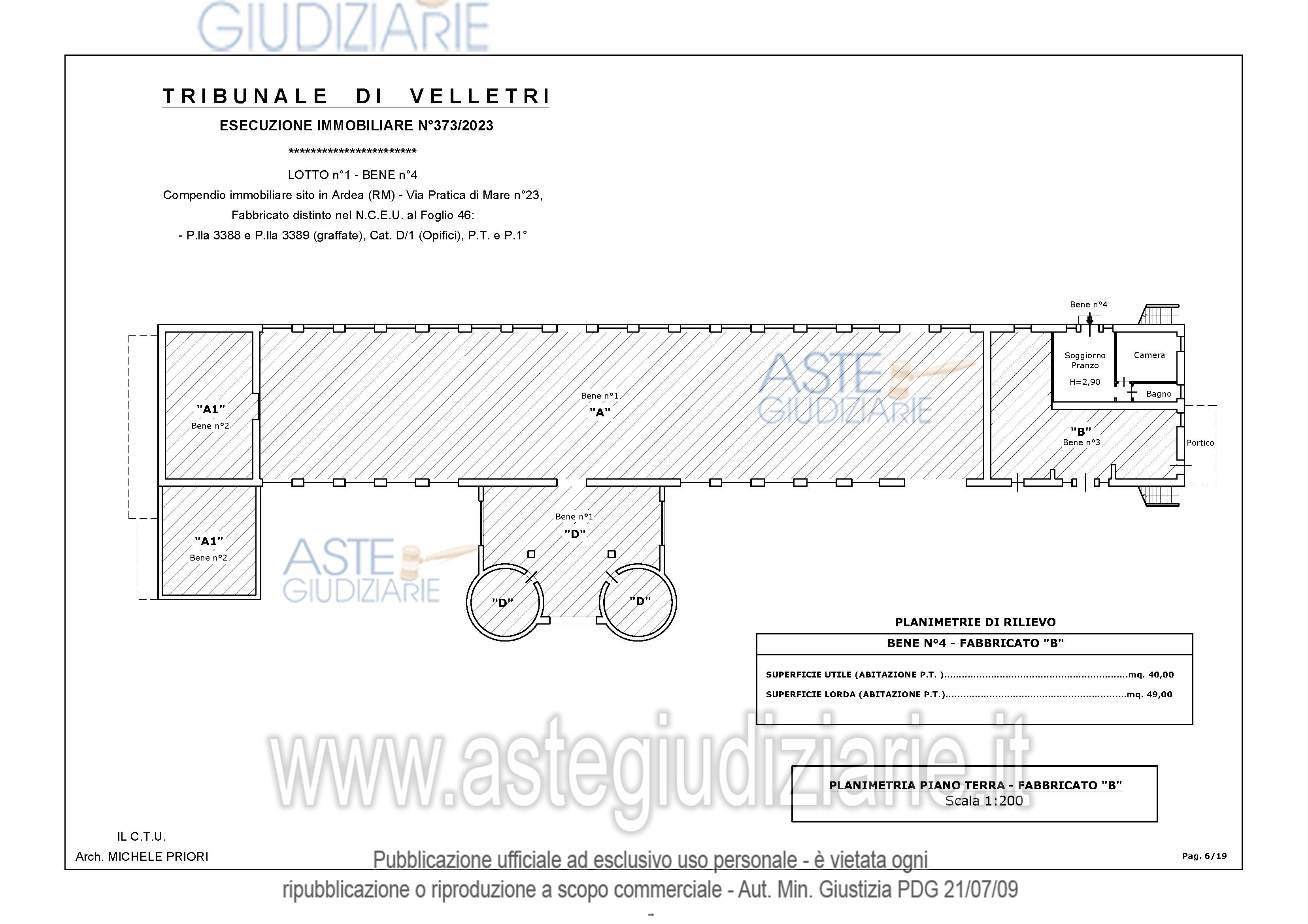 Planimetria del bene