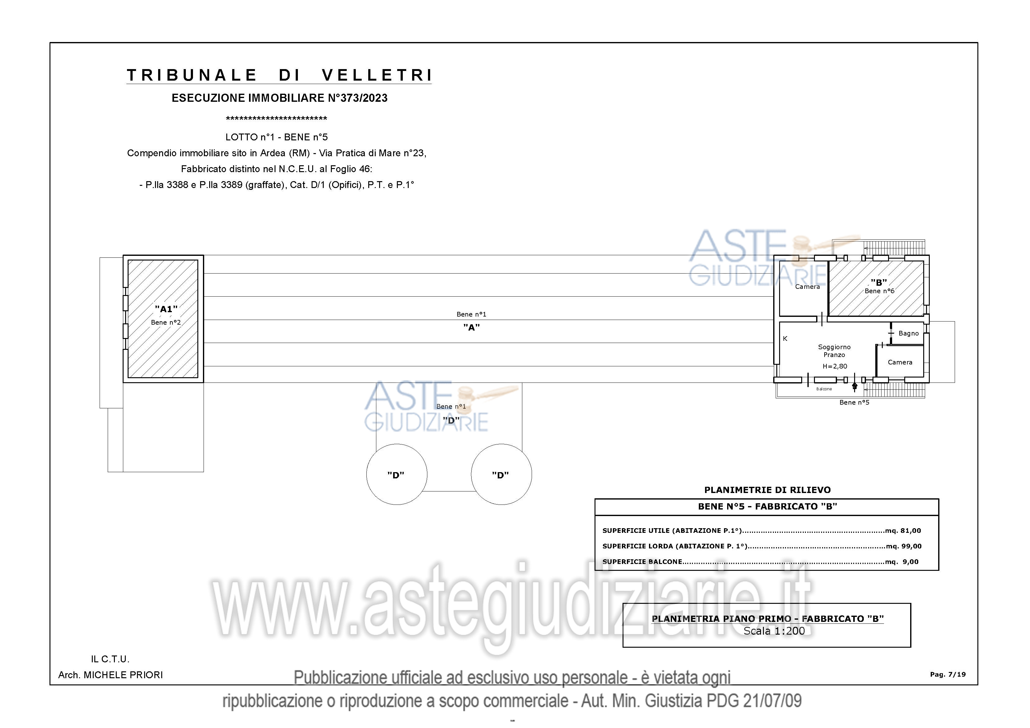 Planimetria del bene