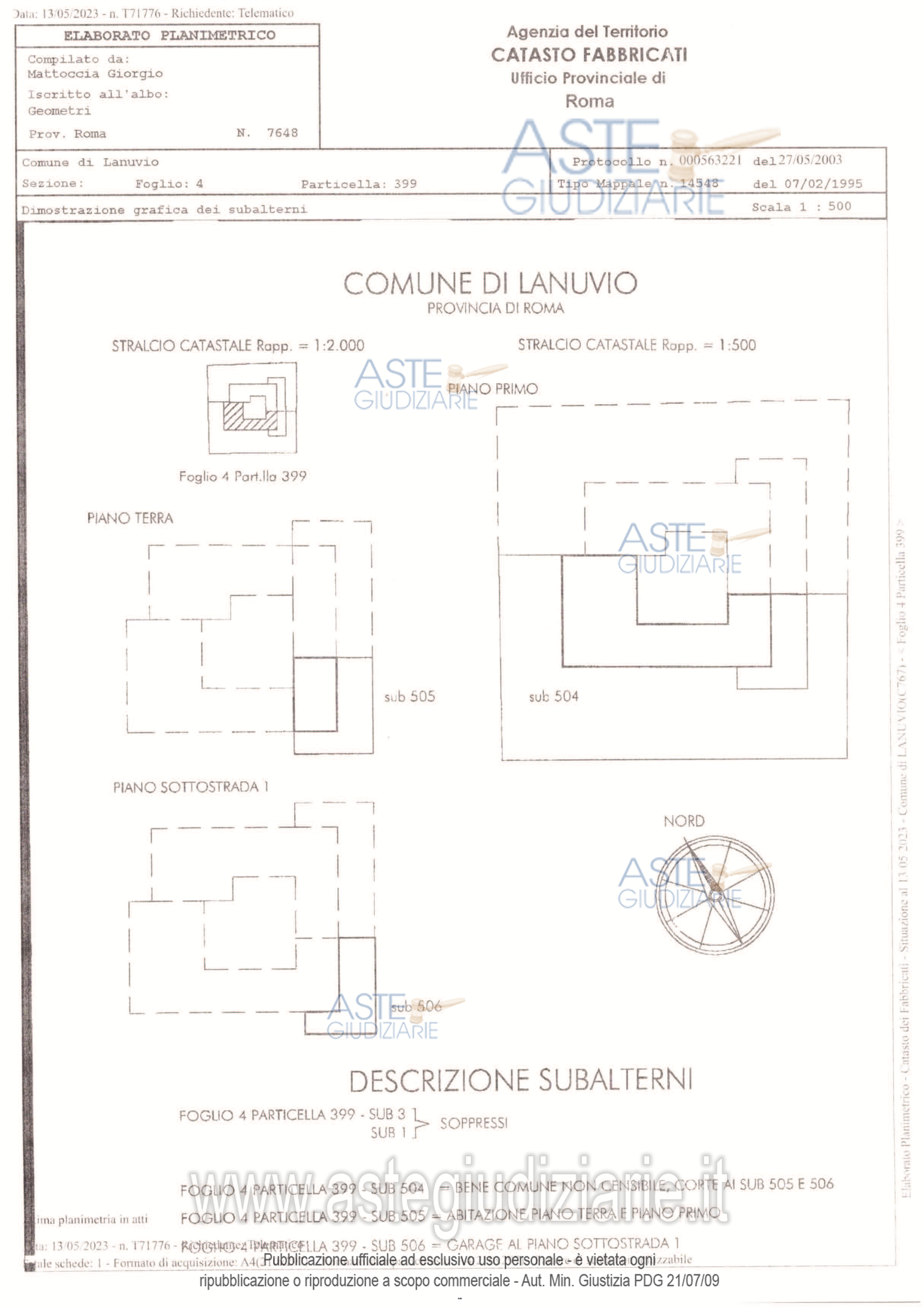 Planimetria del bene