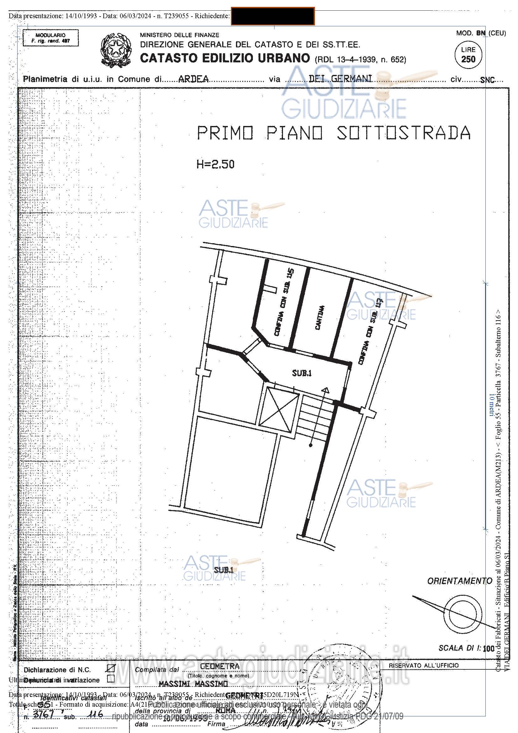 Planimetria del bene