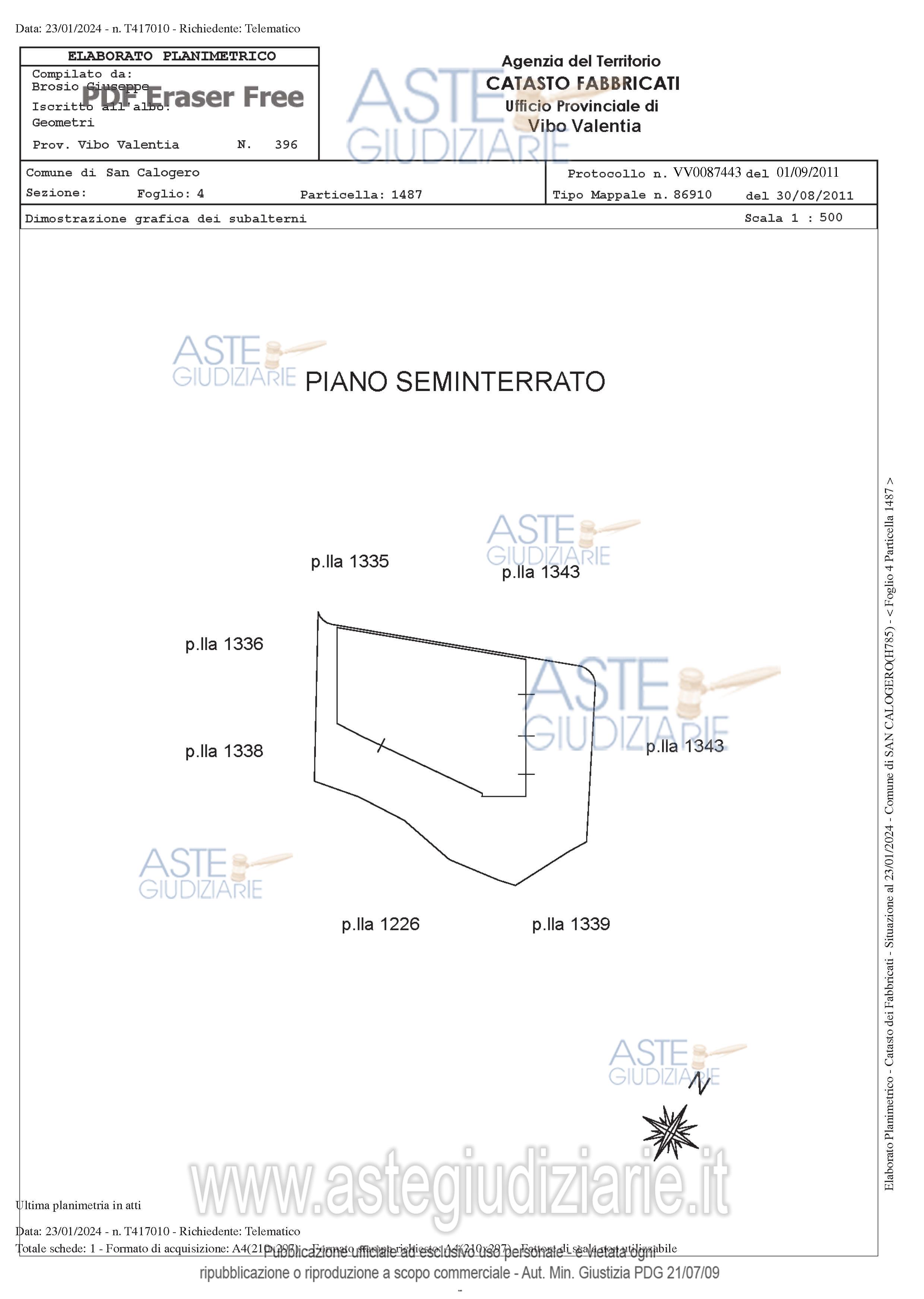 Planimetria del bene